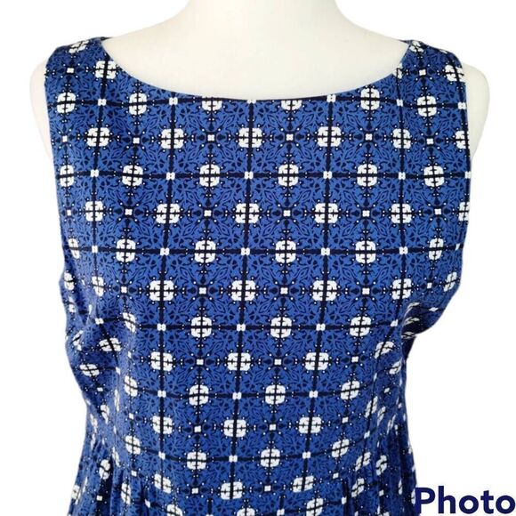 Joe Fresh Fit & Flare Sheath Midi Knee Length Blue White Black Women Dresses Siz - Picture 2 of 14